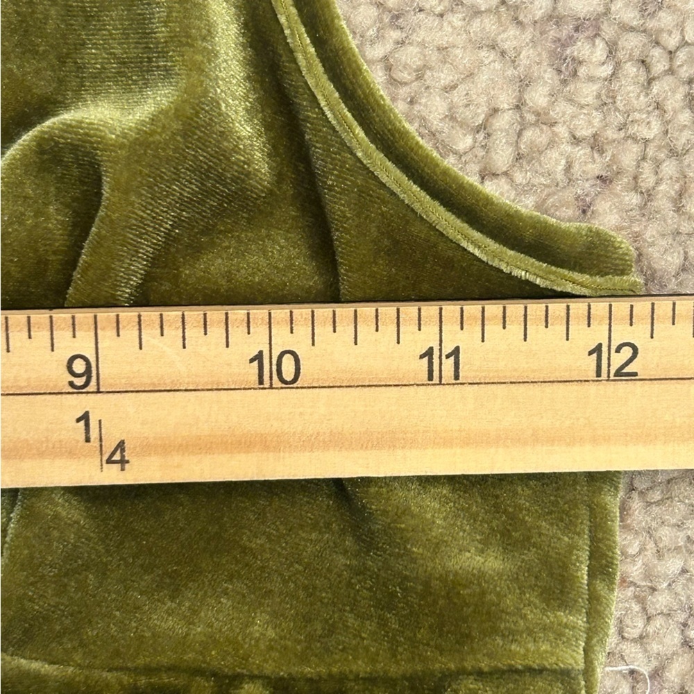 SHEIN Olive Mossy Green Velvet Crop Top XS Forest Fairycore - Picture 5 of 5
